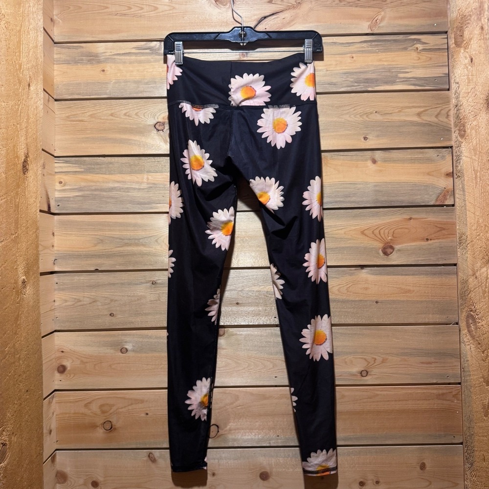 Teeki Daisy Yoga Leggings Black Small Eco Friendly Activewear Comfortable - Picture 4 of 7